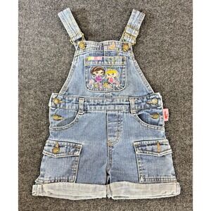 Y2K Little Einsteins June Annie Denim Shortall Girls 4T Embroidered Overall 1990